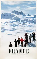 M. Carabin, France les champs de neige de Val d'Isère, 1954, poster