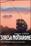 Mario Borgoni, ferrovia Elettrica Stresa-Mottarone Lago Maggiore, 1920, poster