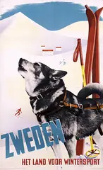Anders Beckman, Zweden Het land voor Wintersport, 1937, poster