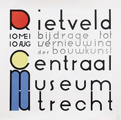 Gerrit T. Rietveld, Rietveld bijdrage tot vernieuwing der bouw-kunst, 1958, poster