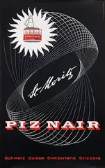 St. Moritz Piz Nair by Wolfgang Hausamann, poster, sold Dec 2016