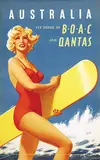 Francesco Hayez, Australia Fly there by BOAC and Quantas, 1953, poster