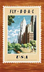Xenia, Fly by BOAC USA, 1952, poster