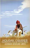 Ottomar Anton, German African Lines Holiday Cruises, poster