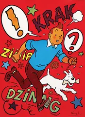 Georges R. Hergé, Tin Tin Krak Dzinng, 1970, poster