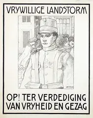 Jac. de Wit, Vrywillige Landstorm Op! Ter verdediging van vryheid en gezag, 1919, poster