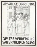Jac. de Wit, Vrywillige Landstorm Op! Ter verdediging van vryheid en gezag, 1919, poster