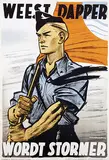 Cornelis Koekkoek, Weest Dapper Wordt Stormer, 1943, poster
