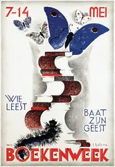 Joop Sjollema, Boekenweek wie leest baat zijn geest, 1932, poster