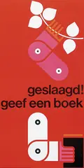 Ben Bos, vóór de vakantie studieboeken bestellen, 1965, poster