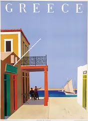 Yannis Moralis, Greece Island of Hydra, 1956, poster