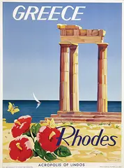 C. Neucia, Greece Rhodes, 1954, poster
