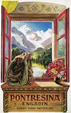 Ernst Thommen, Pontresina Engadin, 1952, poster