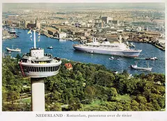 Bart Hofmeester, Nederland-Rotterdam, panorama over de rivier, poster