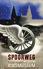 Karel Thole, Spoorweg Museum thans in het Rijksmuseum, 1942, poster