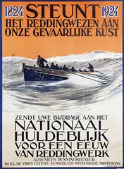 Ernst M. Eden, Steunt Het Reddingwezen aan onze gevaarlijke kust, 1924, poster