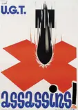Lleo, U.G.T. Assassins! (Spanish Civil War), 1937, poster