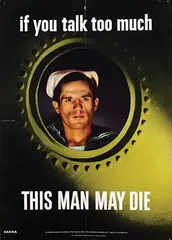 Valentino Sarra, This man may die if you talk too much, 1942, poster
