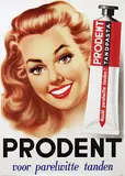 Geerling, Prodent voor parelwitte tanden, 1955, poster