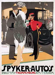 Piet van der Hem, Spyker-Auto's Trompenburg-Amsterdam, 1913, poster