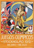 Olle Hjortzberg, Juegos Olímpicos Stockholmo 1912 (Spanish version), 1911, poster