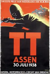 Jaap Pronk, TT Assen Groote Prijs van Nederland der K.N.M.V., 1939, poster