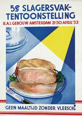 5e Slagersvak-Tentoonstelling by Gerben Scheepstra, 1933, poster, sold Dec 2015