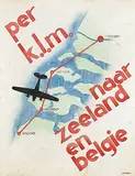 C.A. v & d Eyk, per k.l.m. naar zeeland en belgie, poster