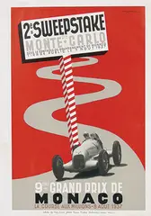 Guy Serre & Pierre Walter, 2e Sweepstake 9eme Grand Prix de Monaco, 1937, poster
