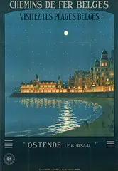 Léon Constant-Duval, Chemin de Fer Ostende Le Kursaal, 1928, poster