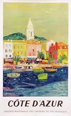 Roger Bezombes, Côte d'Azur, 1956, poster