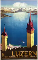 Otto Landolt, Luzern Vierwoudstedenmeer Zwitserland, 1932, poster