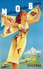 Samuel Henchoz, Montreux Oberland Bernois, 1952, poster