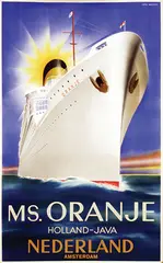 Jean Walther, MS. Oranje Holland-Java, 1936, poster