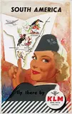 Frans Mettes, South America fly there by KLM, 1954, poster