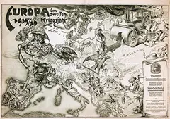 Richard Eddelbüttel, Europa im zweiten Kriegsjahr, 1916, poster