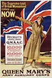 Jagger, Queen Mary's Army Auxiliary Corps Recruits urgently wanted, poster