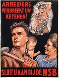 Dirk H. Melk, Arbeiders verbreekt uw ketenen! Sluit u aan bij de NSB, 1941, poster