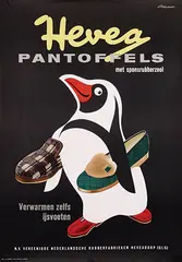 Hevea Pantoffels met sponsrubberzool by Ad Werner, poster, sold Dec 2015