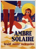 Advertising Agency Rabag, Ambre Solaire bruint zonder verbranden, 1954, poster