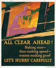 Willard F. Elmes, All Clear Ahead!, 1929, poster