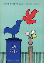 Raymond Savignac, La Fête Jardin des Tuileries, 1976, poster