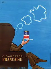 Raymond Savignac, Cigarettes Française, 1965, poster
