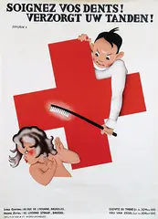 Severin, Soignez vos dents! Verzorgt uw tanden! (Belgian Red Cross), poster