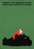 Dick Bruna, lekker lui liggen lezen met een zwart beertje, 1963, poster