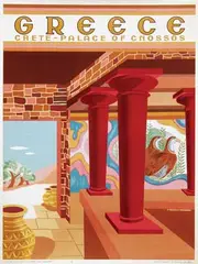H Perakis, Greece Crete-Palace of Cnossos, 1954, poster
