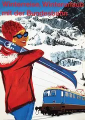 Deutsche Bundesbahn Winterreise, Winterurlaub by Nierhaus + Estenfelder, 1961, poster, sold Jun 2015