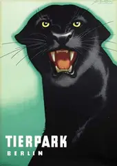Horst Naumann, Tierpark Berlin (panther), 1963, poster