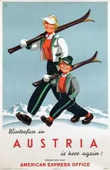 Monogram bp, Winterfun in Austria, 1937, poster