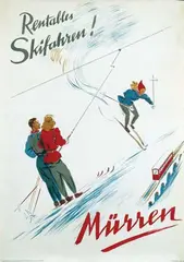 Felix Weibel, Mürren Rentables Skifahrten!, poster